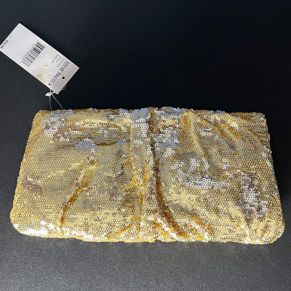 NWT Steve madden gold sequin clutch purse 💛